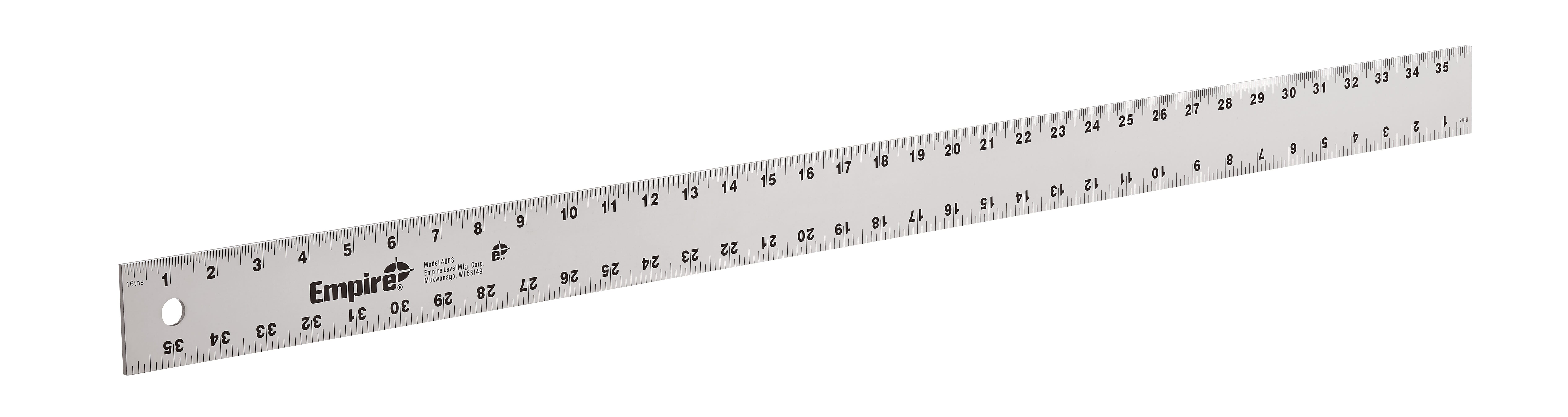 Milwaukee® Empire® 4003 Heavy Duty Straight Edge Ruler, Imperial Measuring System, Graduations 1/16 in, Aluminum